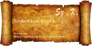Szubotics Kitti névjegykártya